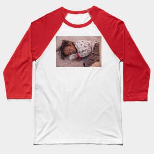 Cambodia. Phnom Pehn. Sleeping homeless child. Baseball T-Shirt